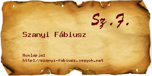 Szanyi Fábiusz névjegykártya